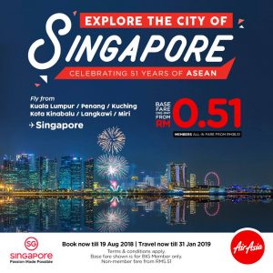 CHEAP FLIGHT TO SINGAPORE FROM MALAYSIA - Celebrating 51 years of ASEAN