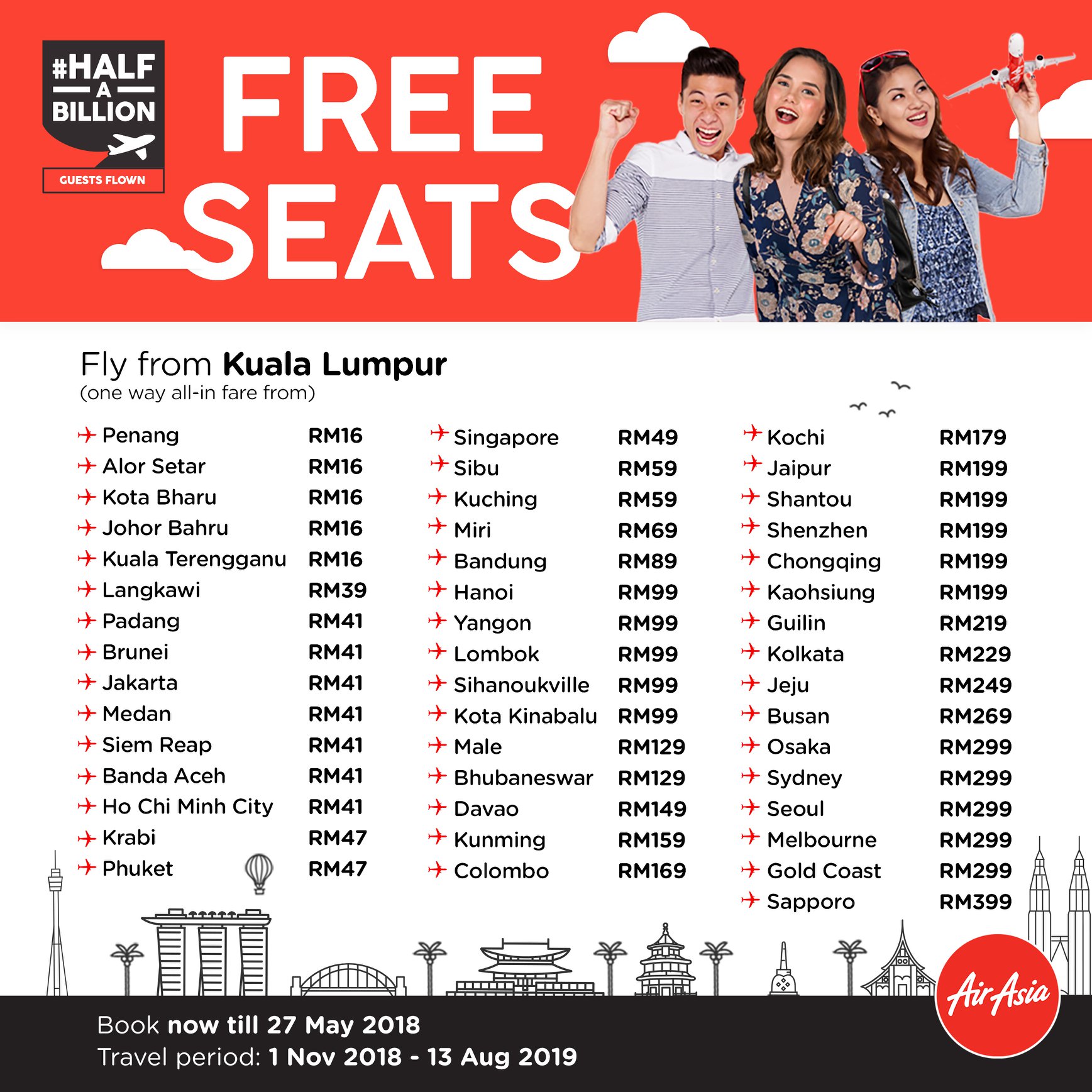 AIRASIA FREE SEATS MAY 2018 | AirAsia SALE Promotion 2020